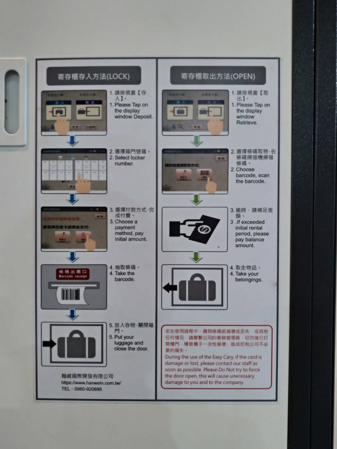 台北轉運站-電子寄物櫃-翰威國際開發建置